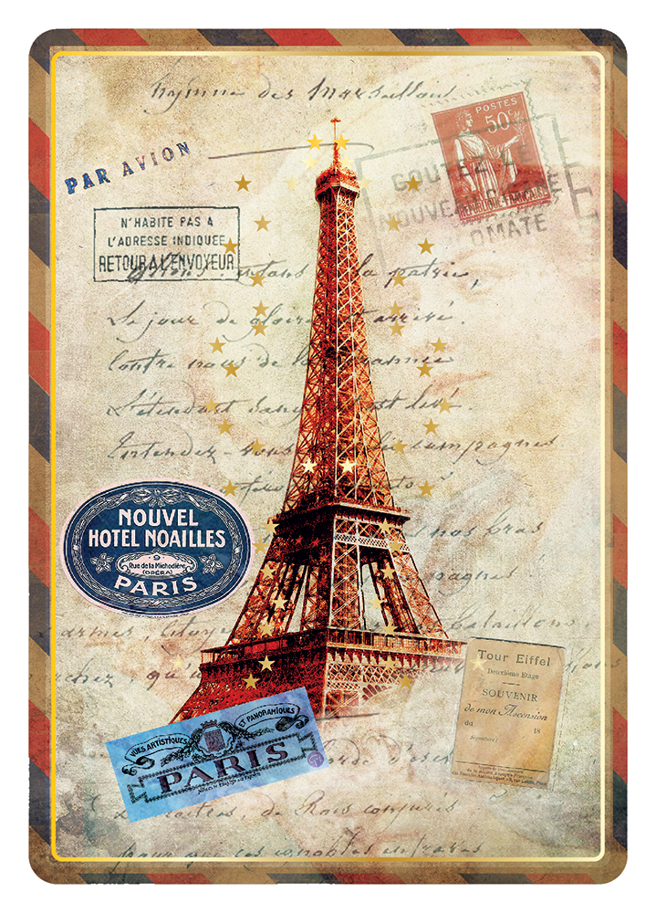 Carte Postale Paris Souvenir - Tour Eiffel Rouge CPD 014 - Emmanuel Gill