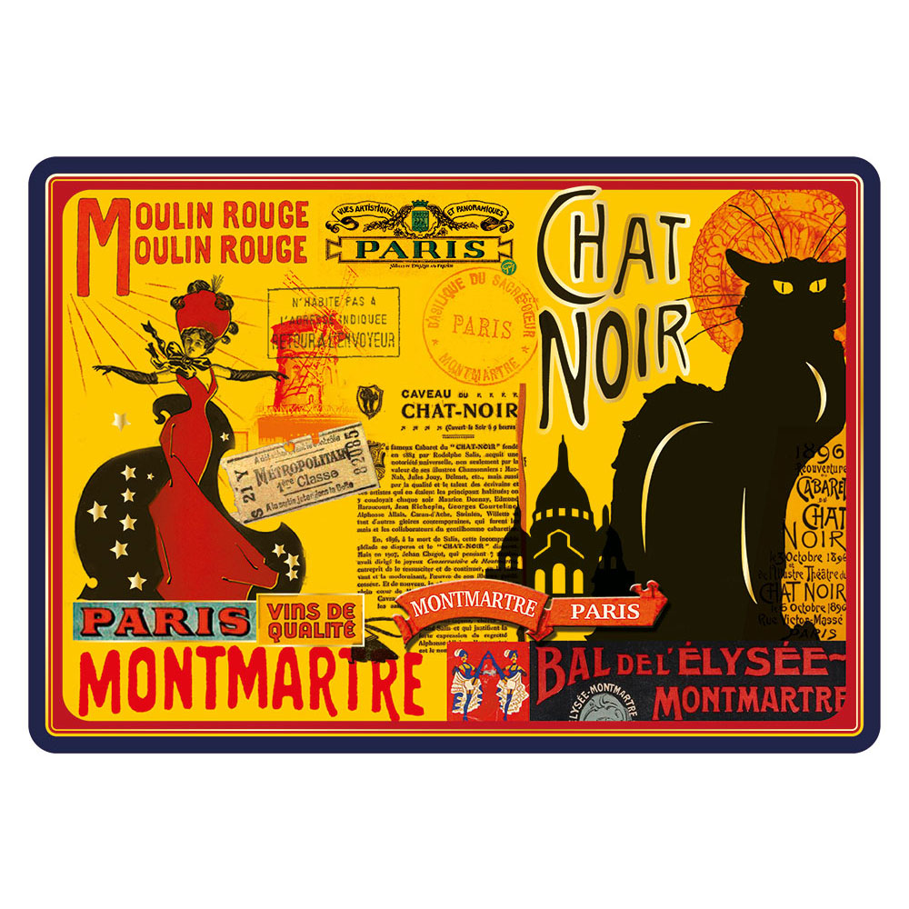 Carte Postale Paris Souvenir Paris Collage Chat Noir CPD 024